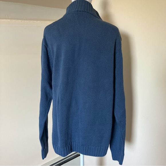 Men’s Chaps Blue Knit Quarter Zip Sweater size Medium - Picture 6 of 6